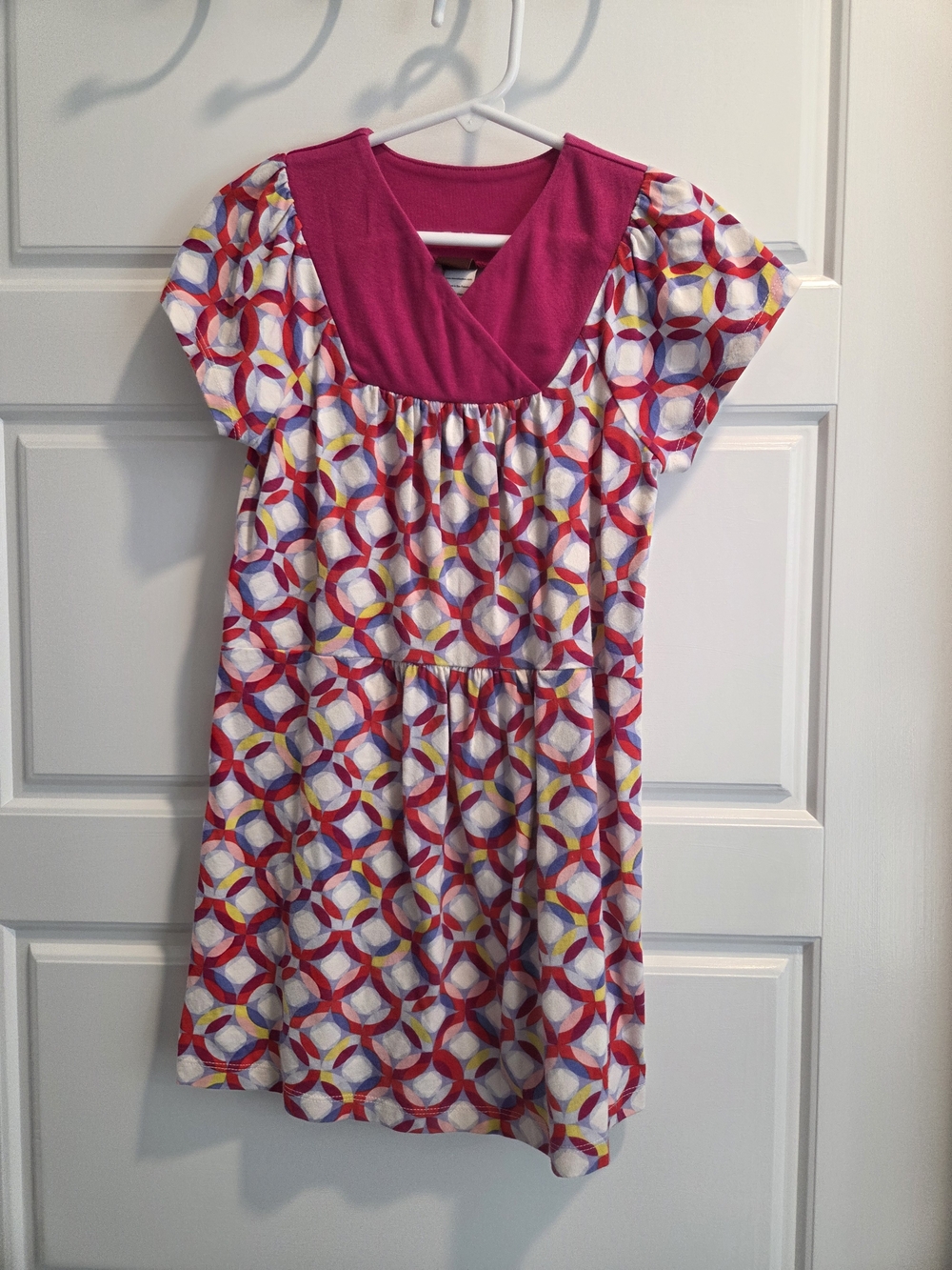 Tea Collection Pink Multi Color Geometric Print Girls Dress